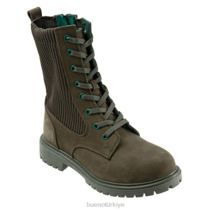 yıldız kadınlar asker yeşili nubuk Bueno Footwear TF6T64 bot ayakkabı