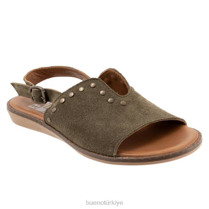 dakşa kadınlar koyu haki süet Bueno Footwear TF6T112 daireler