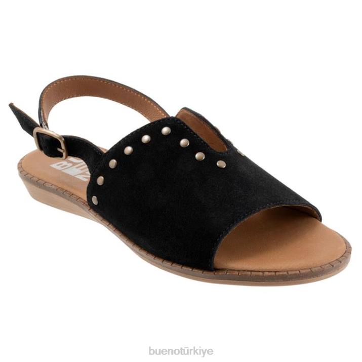 dakşa kadınlar siyah süet Bueno Footwear TF6T111 daireler