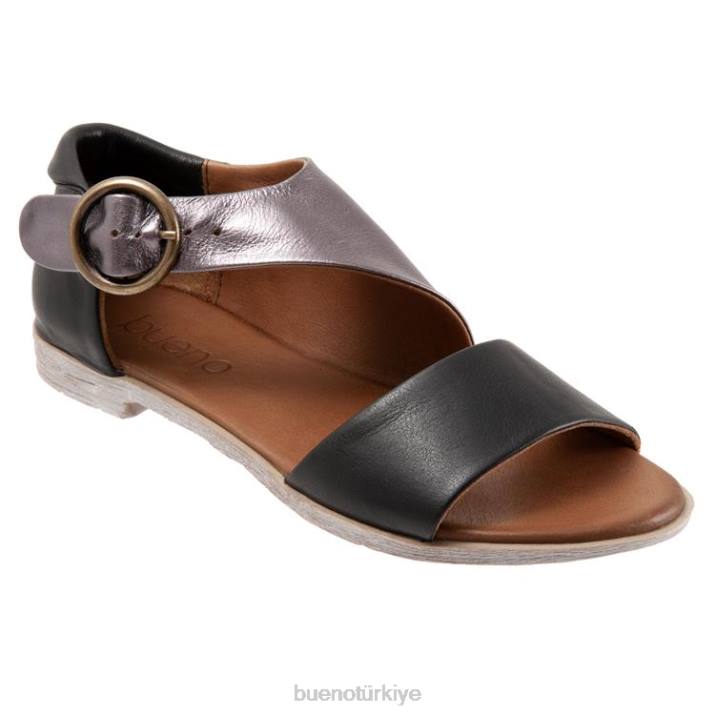 yvonne kadınlar siyah kalaylı metalik Bueno Footwear TF6T259 daireler