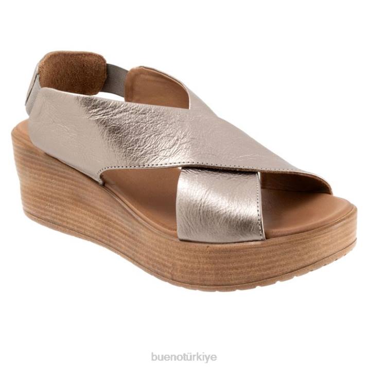 Naomi kadınlar boz metalik Bueno Footwear TF6T288 topuklu